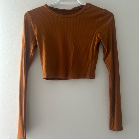 FALL Garage burnt orange long sleeve cropped shirt size XS - Picture 1 of 3